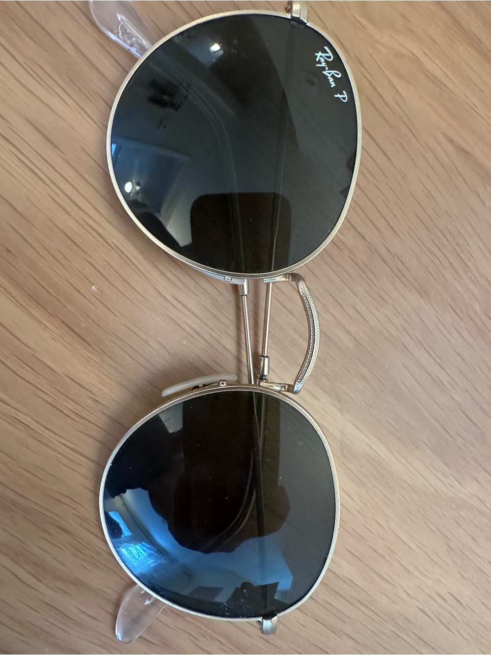 Ray-Ban Gold Frame Round Sunglasses with Dark Lenses - Picture 3 of 7